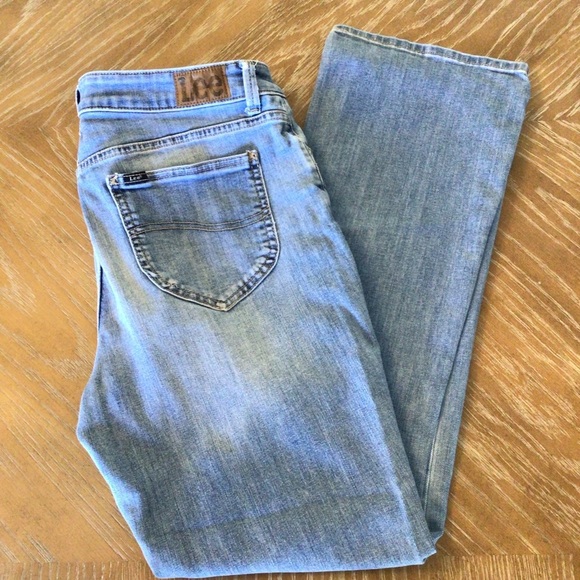 Lee Womens Medium Wash Midrise Stretch Bootcut Jeans Size 14 - Picture 6 of 9